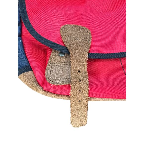 J.Crew Billykirk Red Navy Rugged Work Commute Career Casual Messenger Bag - Picture 3 of 13